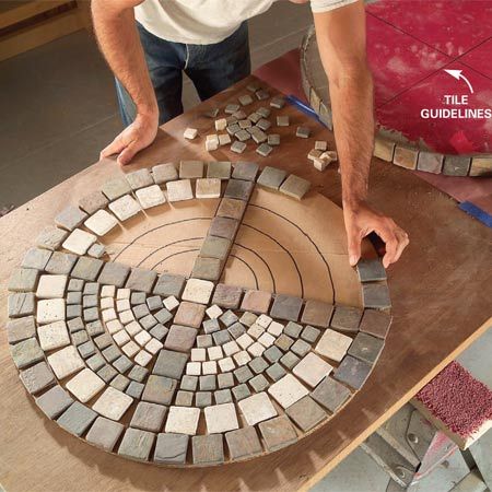 DIY-хау, чтобы сделать открытый стол мозаики