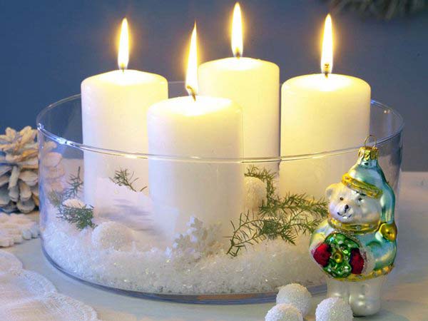 праздничный декор из свечей