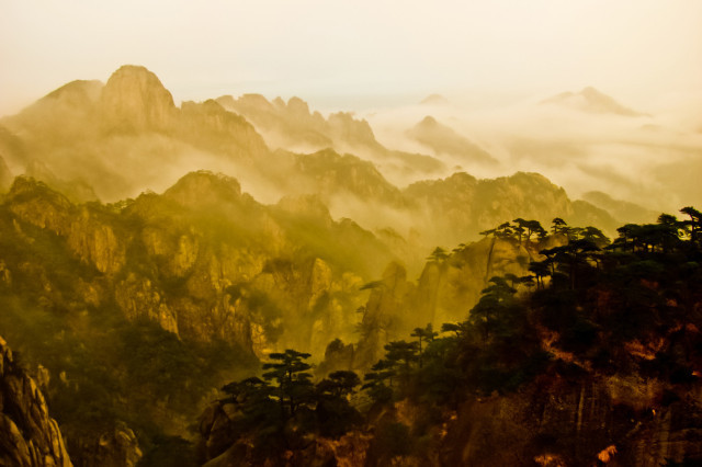 Горы Хуаншань достопримечательности, китай, путешествия