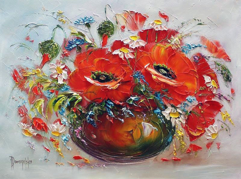 Рисовать красками цветы Рисовать красками цветы