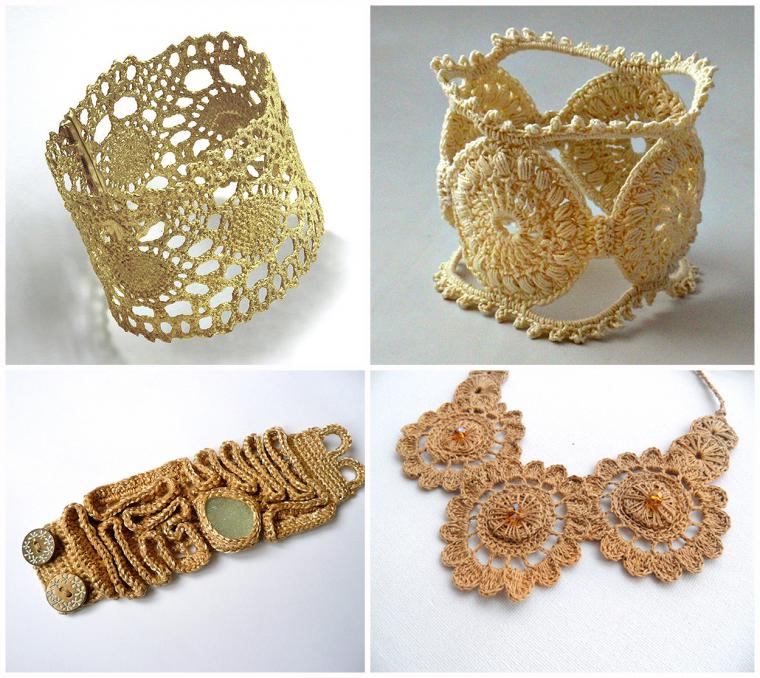 Потрясающие вязаные браслеты, серьги, колье: 150 прекрасных украшений крючком и спицами