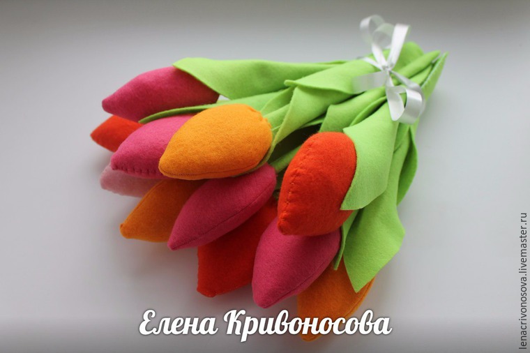 Цветы на 8 марта из фетра своими руками Цветы на 8 марта из фетра своими руками