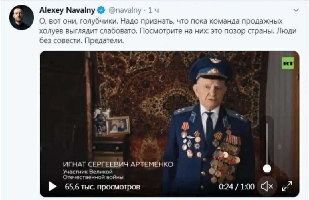 Навальному грозит до 240 часов исправительных работ за оскорбление ветерана Великой Отечественной