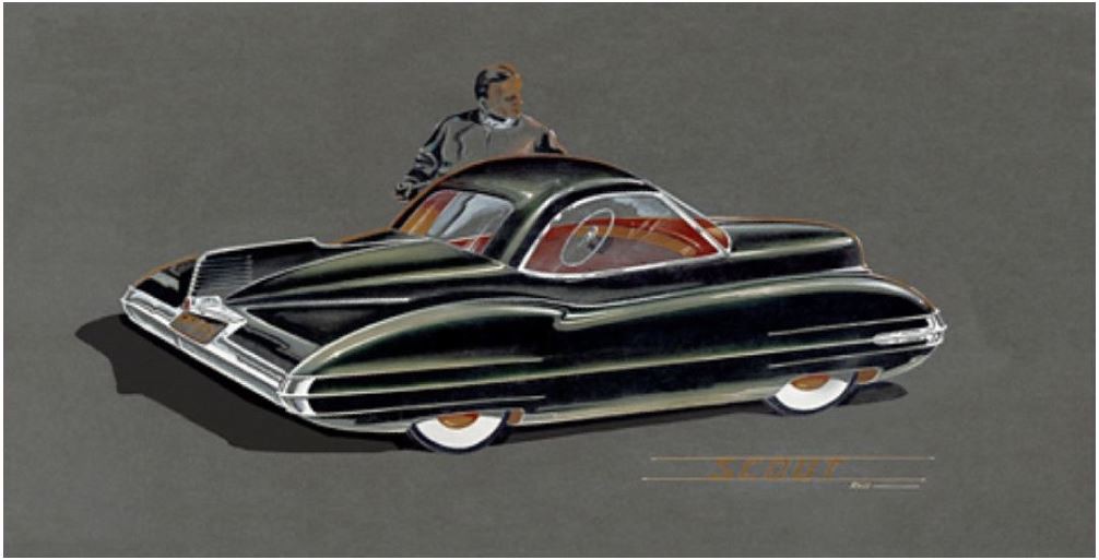 Арт Росс, около 1945 sketch, автодизайн, дизайн