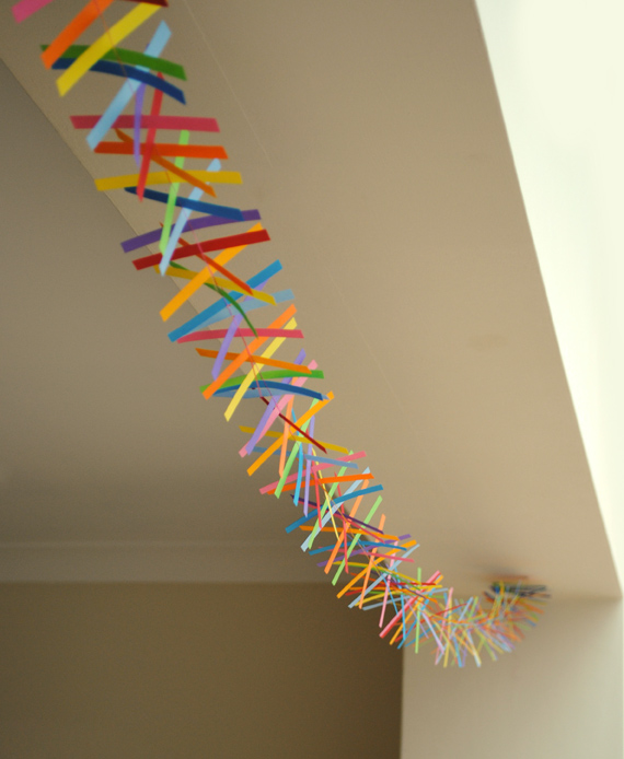 Sewn paper garland