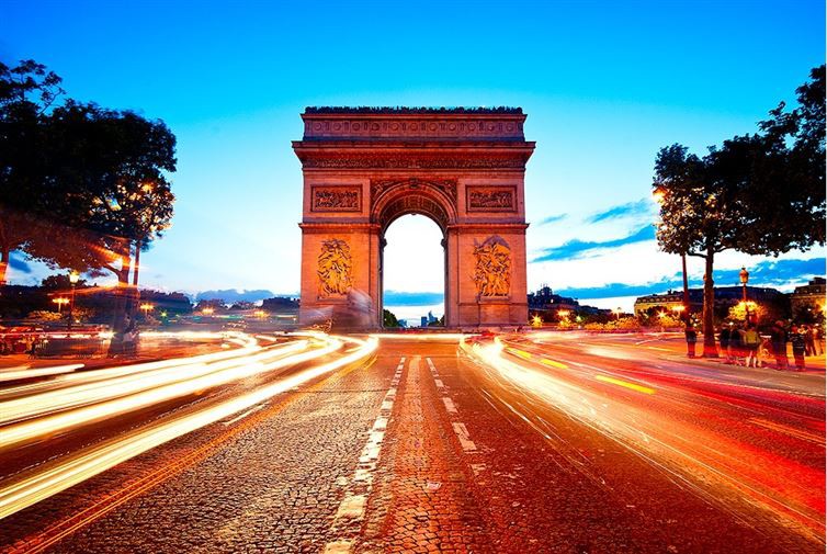 10. Триумфальная арка, Франция достопримечательност, мир, ракурс
