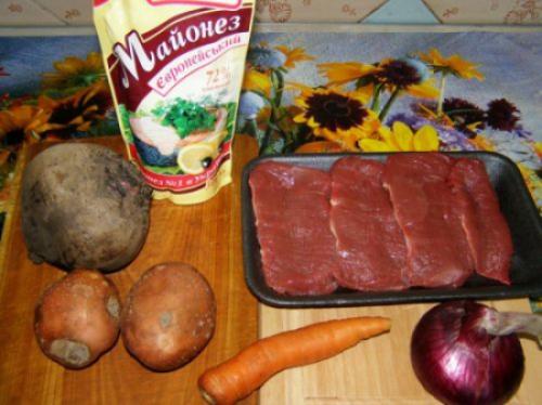 Салат с говядиной и овощами_873