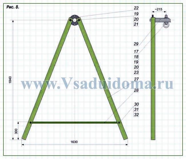 Как сделать дачные качели из металла чертежи