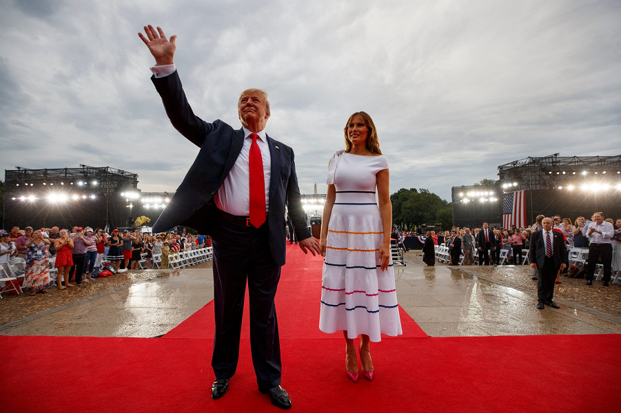 President Donald Trump and first lady Melania Trump leave an Independence Day, July 4, 2019, in Washington. Carolyn Kaster, AP.png President Donald Trump and first lady Melania Trump leave an Independence Day, July 4, 2019, in Washington. Carolyn Kaster, AP.png