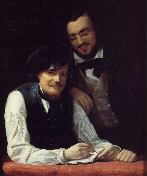 Автопортрет со своим братом Германом (1808—1891), также художником. Автопортрет со своим братом Германом (1808—1891), также художником.