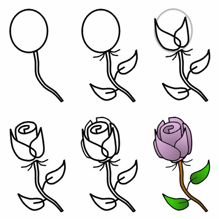 4. Как нарисовать розу интересное, мир