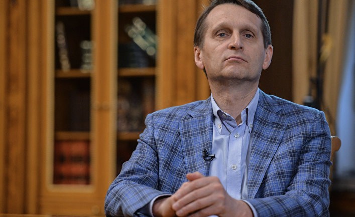 Председатель Государственной Думы РФ Сергей Нарышкин во время интервью в Госдуме РФ