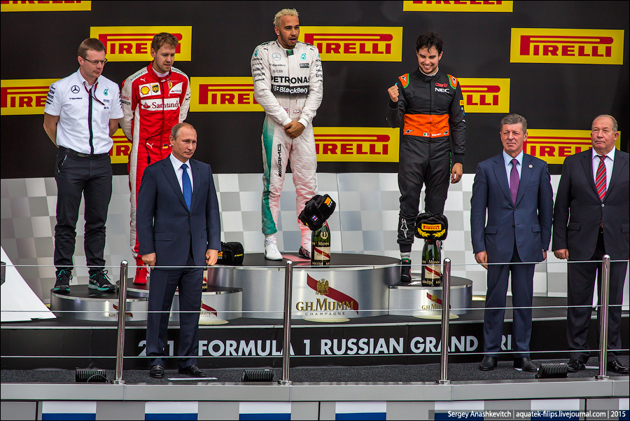 Церемония награждения Formula 1 Russian Grand Prix 2015