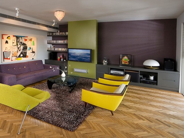 Дизайн гостиной с желтой мебелью