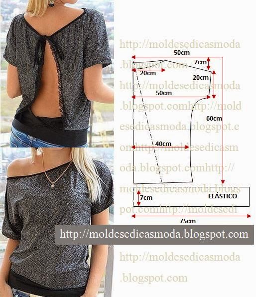 Moldes Moda POR Medida: BLUSA COM DECOTE NAS COSTAS