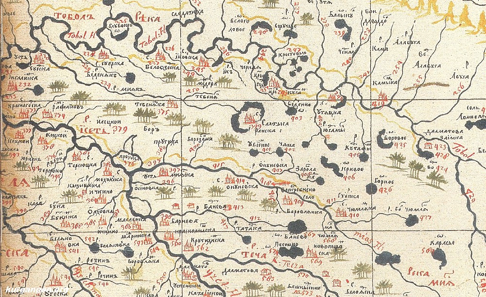 города сибири на древних картах