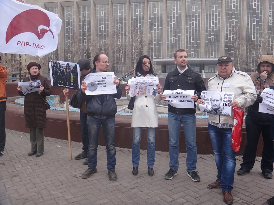 Путин 2015: оппозиция устроила пикет в Новосибирске