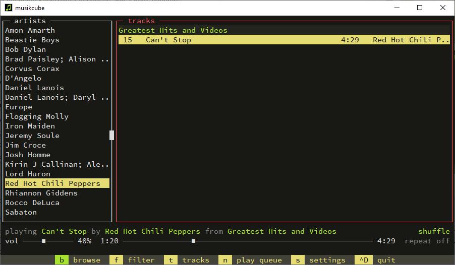 Musikcube – музыкальный плеер с терминалом для Windows, macOS и Linux
