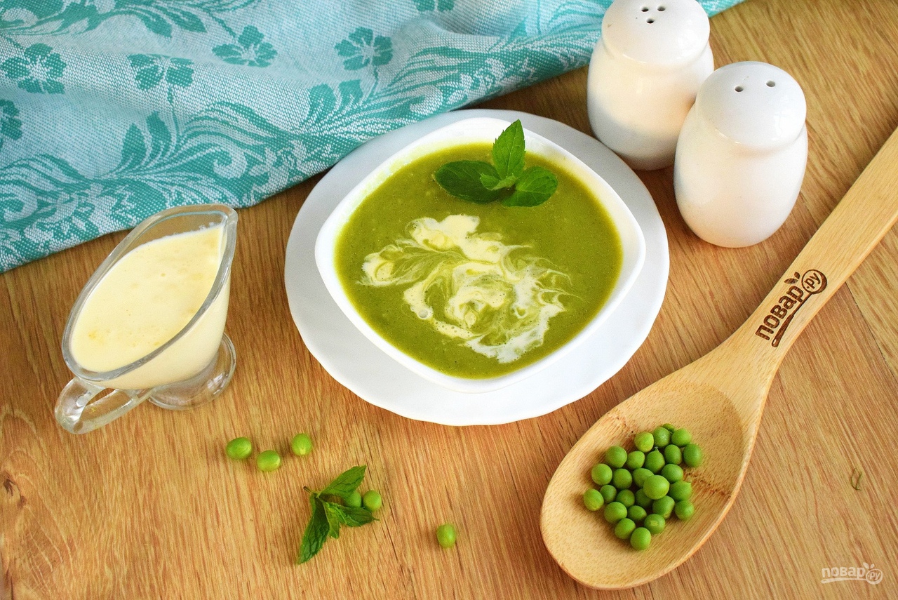 Суп пюре с зеленым горошком