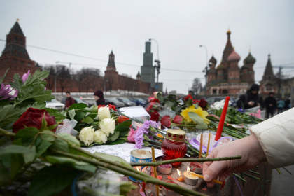 Место гибели Бориса Немцова на Большом Москворецком мосту