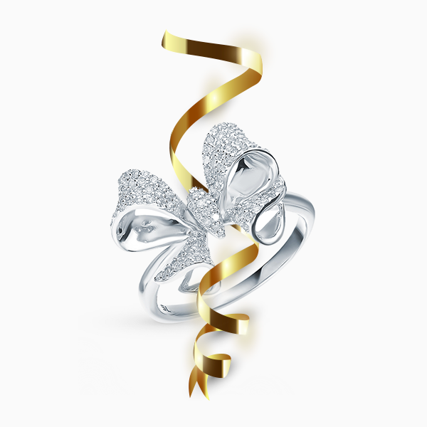 Кольцо SL, белое золото, бриллианты