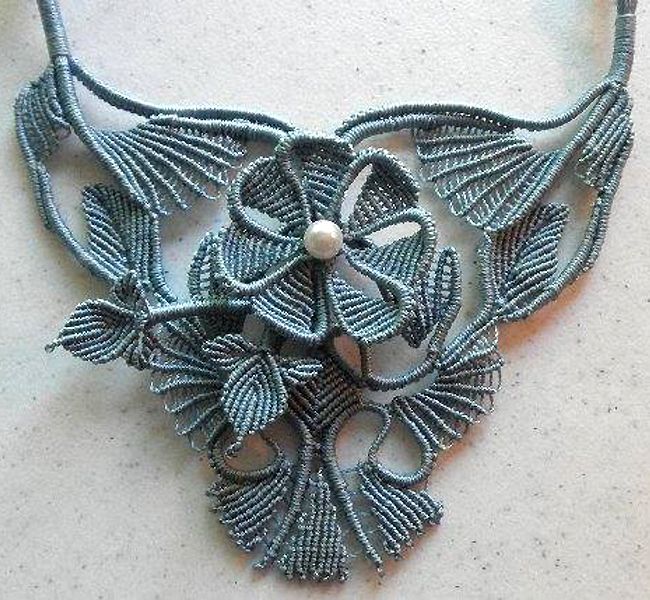 Micro-macrame jewelry by Jeanne Wertman