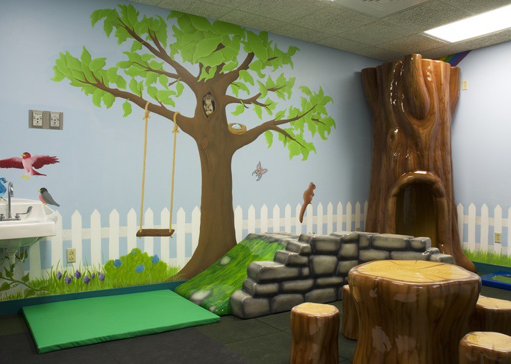 13. Игровая комната в Kentucky Children's Hospital. больницы, дети