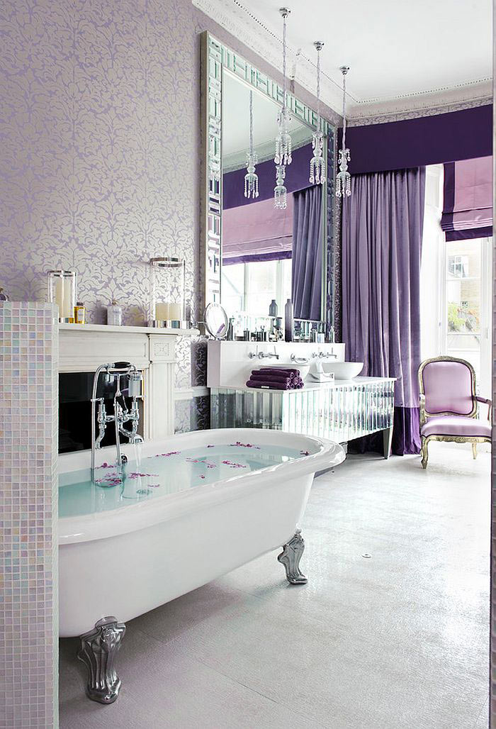 ваннная комната лилового цвета