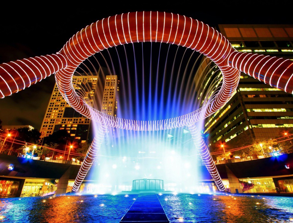 Фонтан Богатства, Сингапур красота, фонтаны