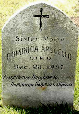 Надгробие Кончиты в Бениции  -  The tombstone of Conchita in Benicia , USA