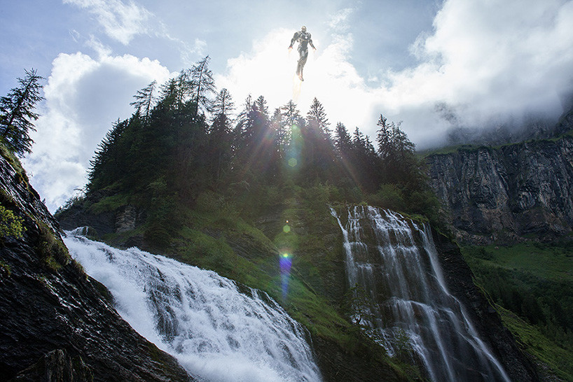 Железный человек парит над водопадом Бенуа Лапрая, отдых, супергерои