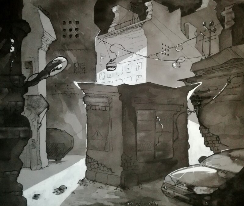 Нарисованный Петербург город, живопись, искусство, картины, питер, санкт-петербург, художник, эстетика