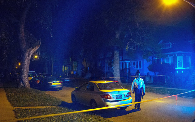 <span class='image-component__caption' itemprop="caption">Two women, two men and a child came under gunfire on Sept. 28, 2015, in Chicago's Back of the Yards neighborhood.</span>