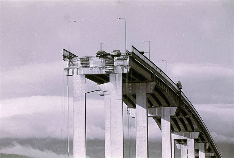 9. Обрушение Тасманова моста. 1975 год. 9. Обрушение Тасманова моста. 1975 год. история, неизвестные фото, фото