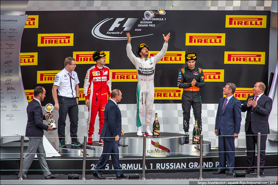 Церемония награждения Formula 1 Russian Grand Prix 2015