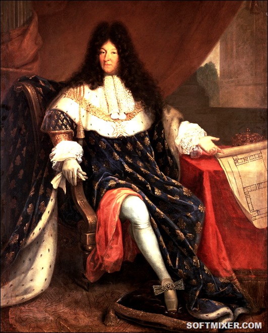 French_painting_Louis_XIV_With_Plans_for_Versailles_Kings_Full_length_portraits_Fine_art_Visual_arts_Curly_b