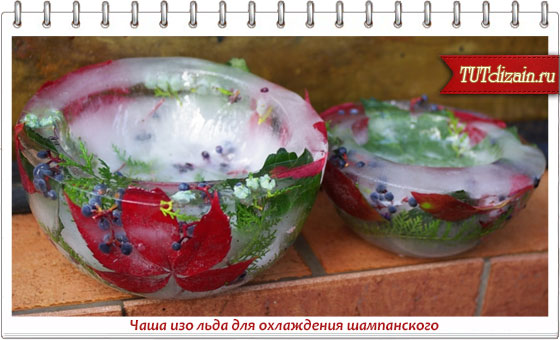 Ледяная чаша с цветами