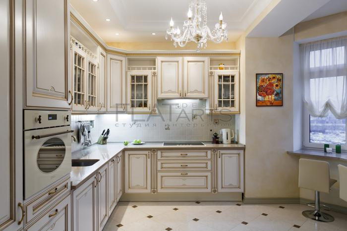 Классическая кухня Фотографии квартиры 134 кв.м. до и после ремонта
