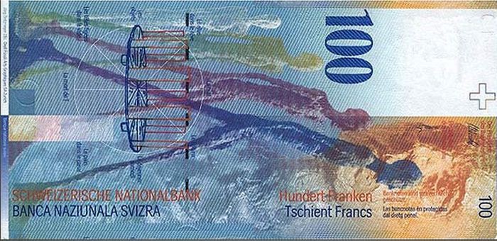 Швейцария — 100 франков деньги, интересное, красота, рейтинг