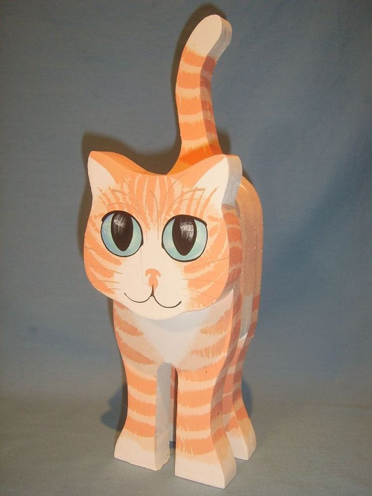 Adorable Hand Painted wooden Cat-Kitten with Blue Eyes -1990 Briar Patch