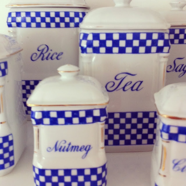 Blue and white kitchen