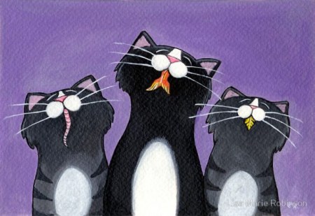 Весёлые коты (16 рисунков)