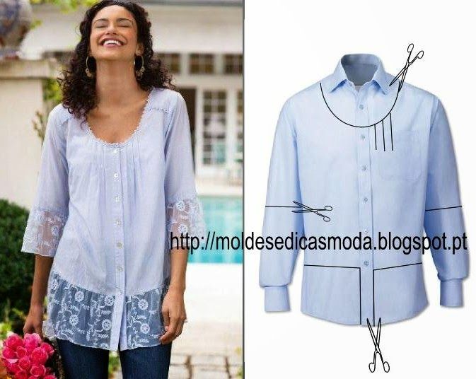 Moldes Moda POR Medida: RECICLAGEM DE Camisa - 5