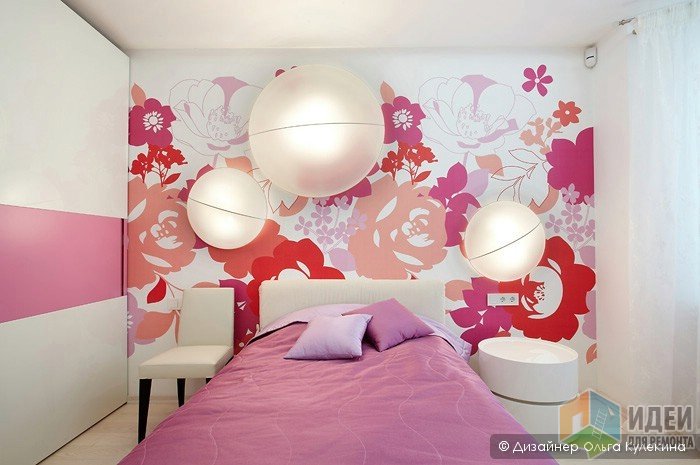 Дизайн детской комнаты, современная детская, бело-розовая детская
