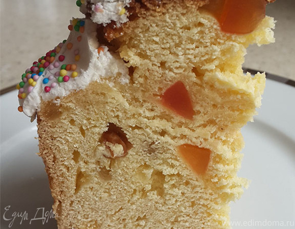 Коньячный кулич с изюмом, цукатами и орехами Коньячный кулич с изюмом, цукатами и орехами