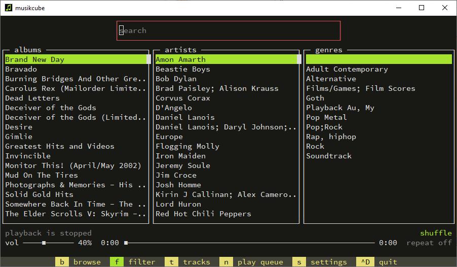 Musikcube – музыкальный плеер с терминалом для Windows, macOS и Linux