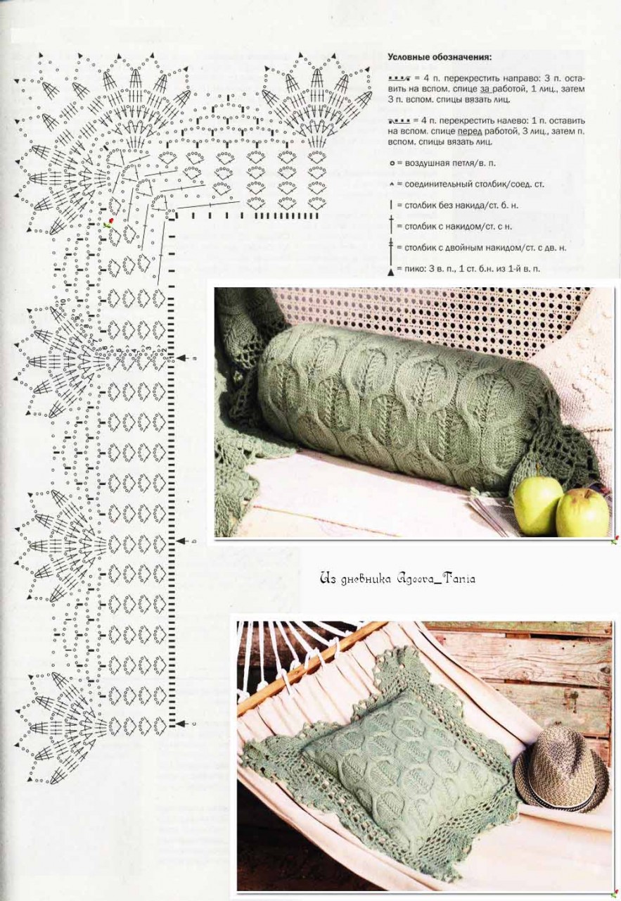 подушка на диван крючком схемы и описание