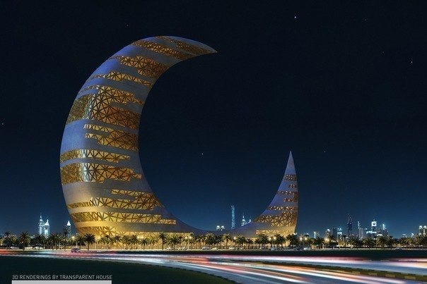 Небоскреб-полумесяц Crescent Moon Tower для чудо-города Дубай.