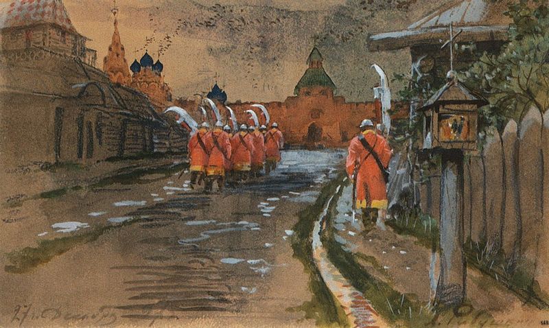 File:Стрелецкий дозор у Ильинских ворот в старой Москве.jpg