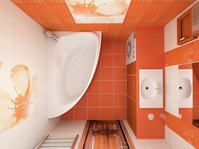 Яркий дизайн оживит пространство, смело выбирайте броские цвета ванна, идея